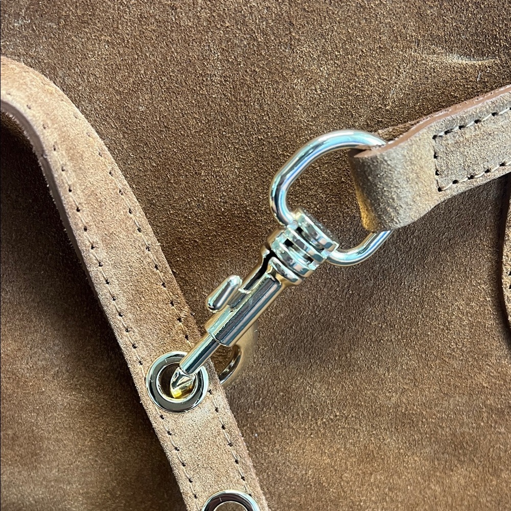 Marlon Firenze | “Eva” Ring Hook Leather Suede Tote - Picture 7 of 11